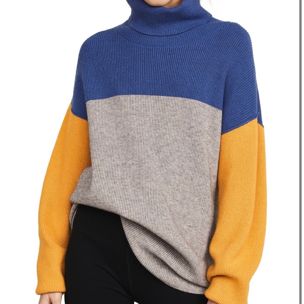 Free People Softly Structured Color Block Sweater… - image 3